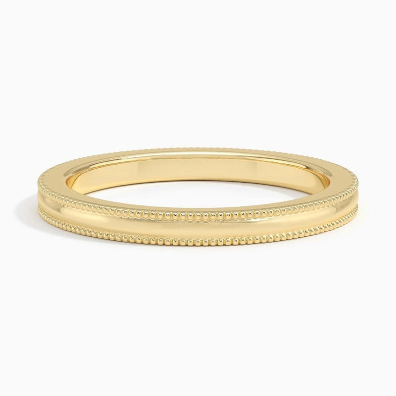 Milgrain Edge - Yellow Gold - Top