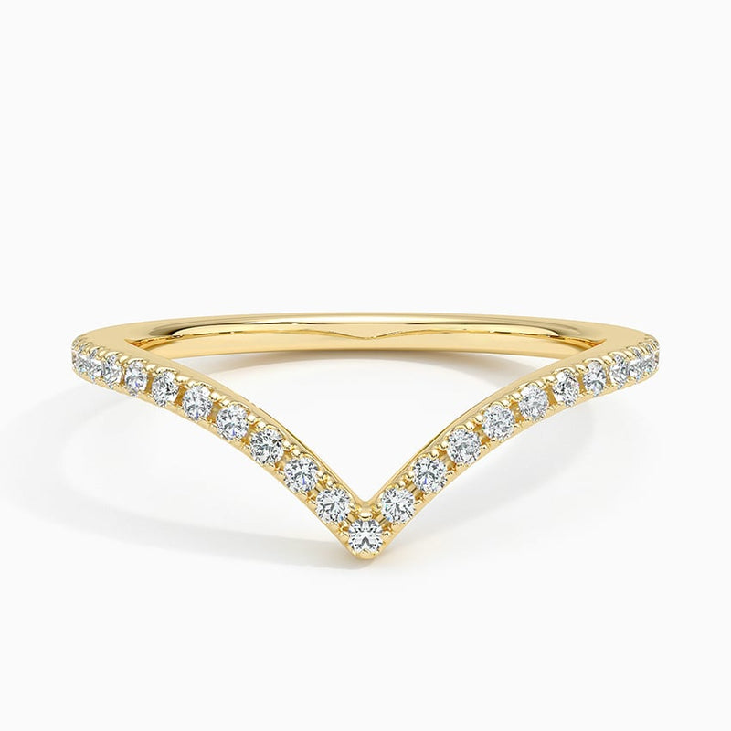 Fine Pavé Chevron - Yellow Gold - Top