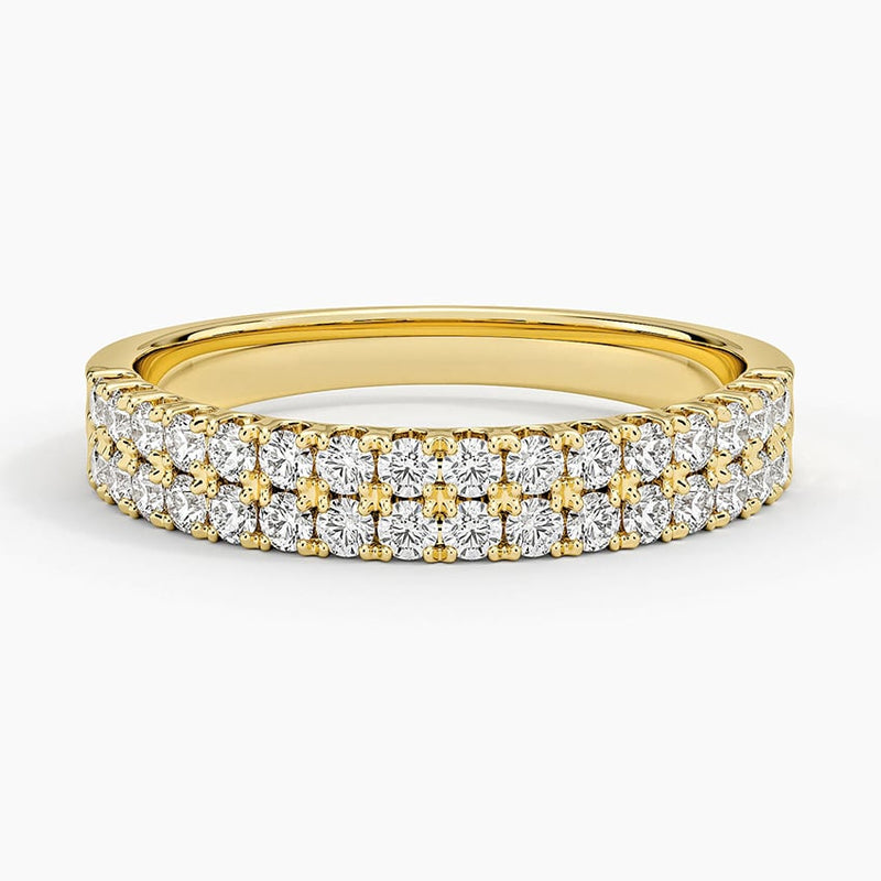 Double Prong Row - Yellow Gold - Top