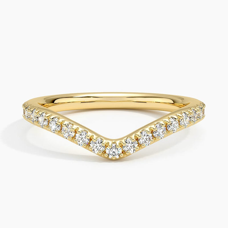 Pavé Chevron - Yellow Gold - Top