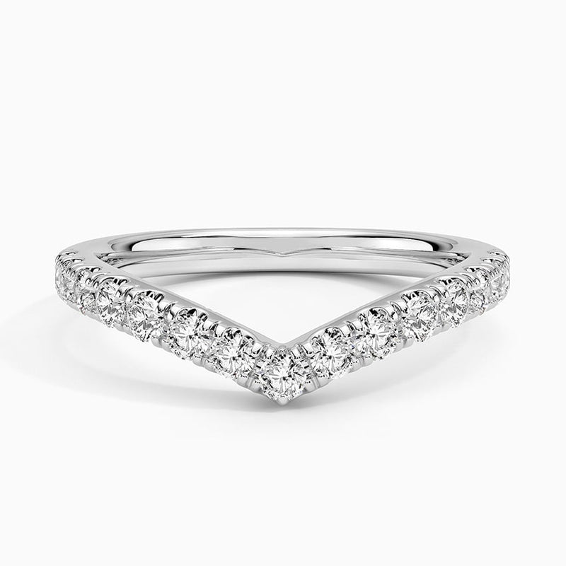 Scalloped Chevron - White Gold - Top