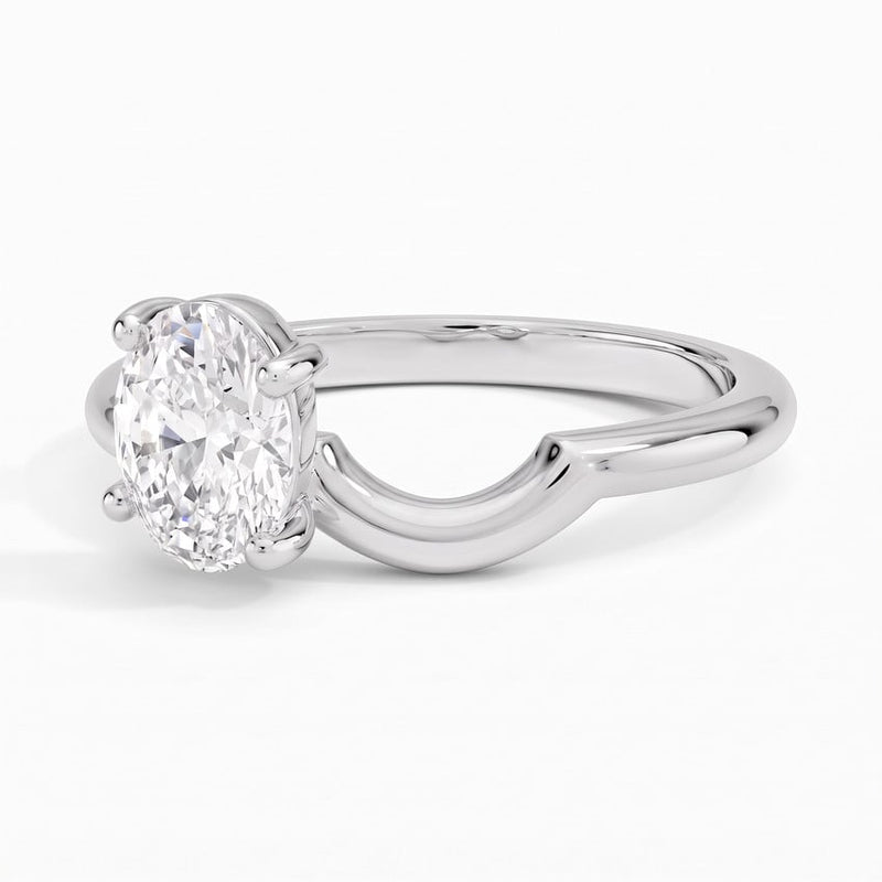 Oval Solo - White Gold - Top
