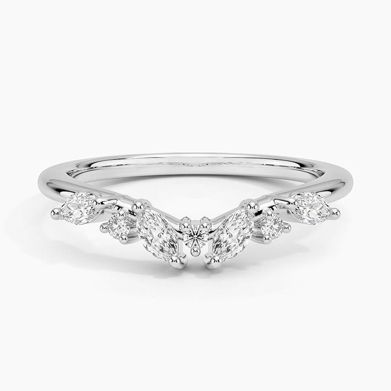 Marquise Prong - White Gold - Top