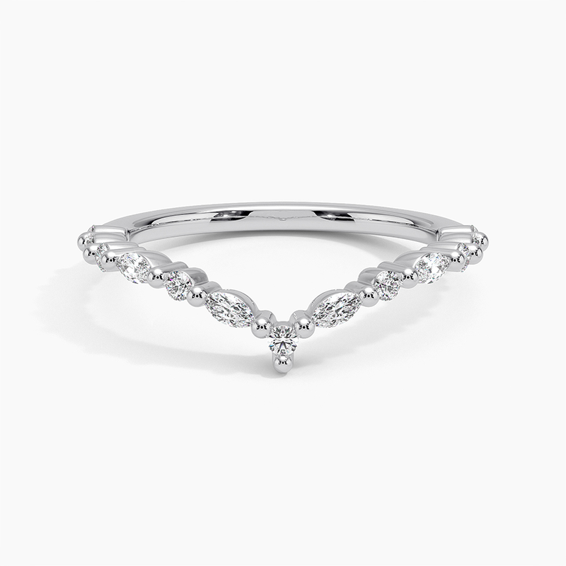 Petite Marquise Curve - White Gold - Top