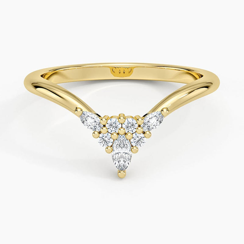 Marquise Wave - Yellow Gold - Top