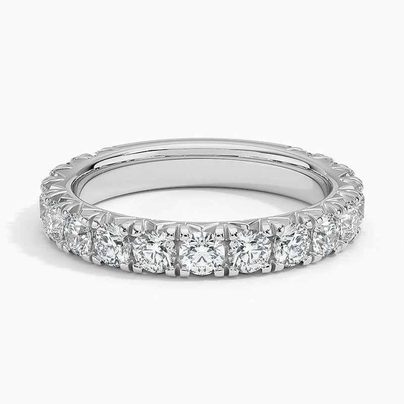 Wide Three-Quarter Pavé - White Gold - Top