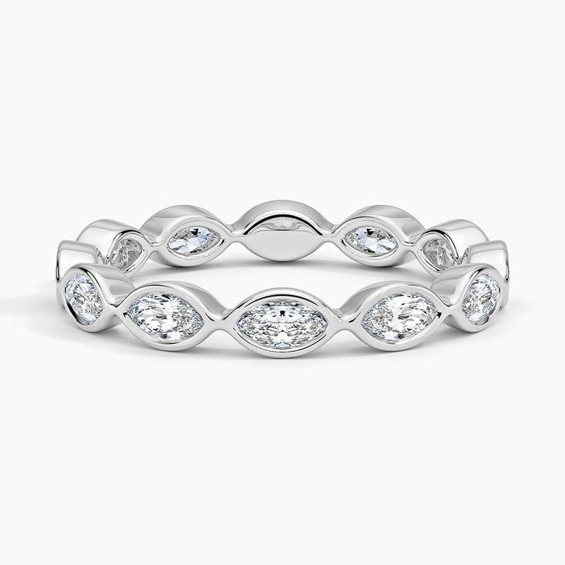 Marquise Bezel Eternity - White Gold - Top