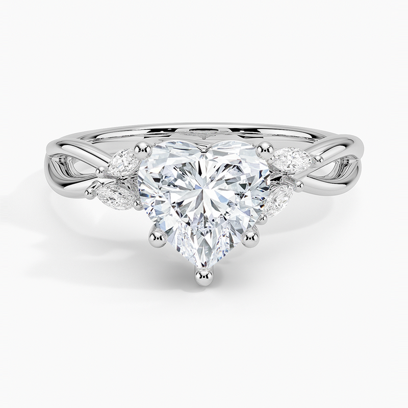 Iris Heart lab-grown diamond ring, top view, 2 carat