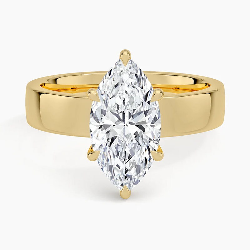 Dogwood Marquise lab-grown diamond ring, top view, 2 carat