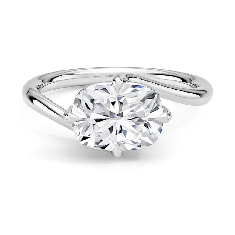 Haines Cushion lab-grown diamond ring, top view, 2 carat