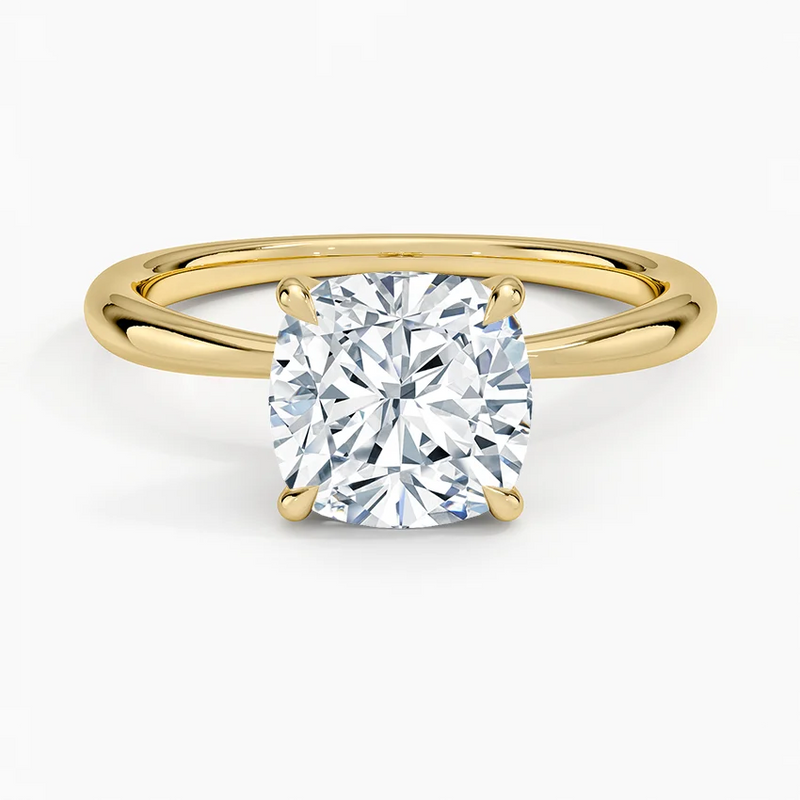 Holly Cushion lab-grown diamond ring, top view, 2 carat