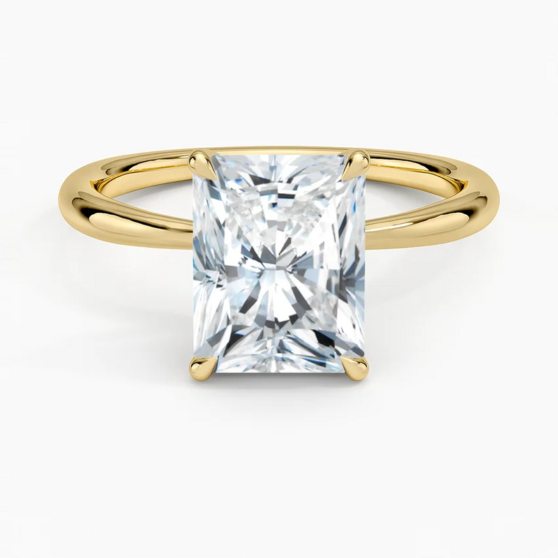 Friday Harbor Radiant lab-grown diamond ring, top view, 2 carat