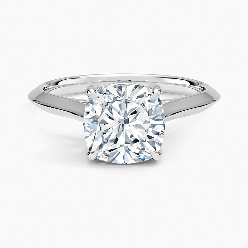 Songbird Cushion lab-grown diamond ring, top view, 2 carat