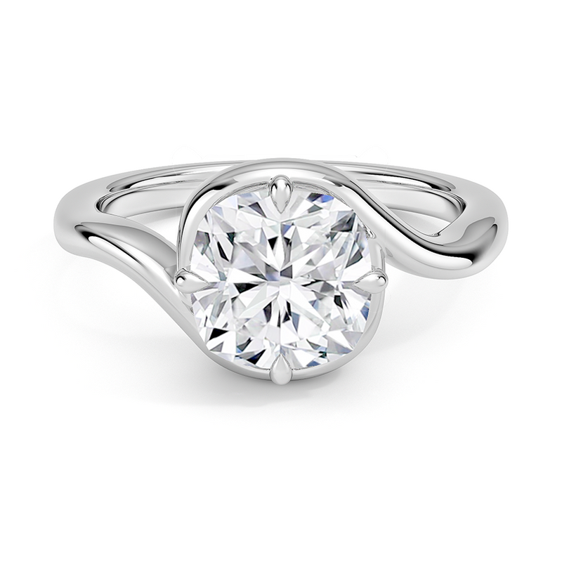 Tobago Cushion lab-grown diamond ring, top view, 2 carat
