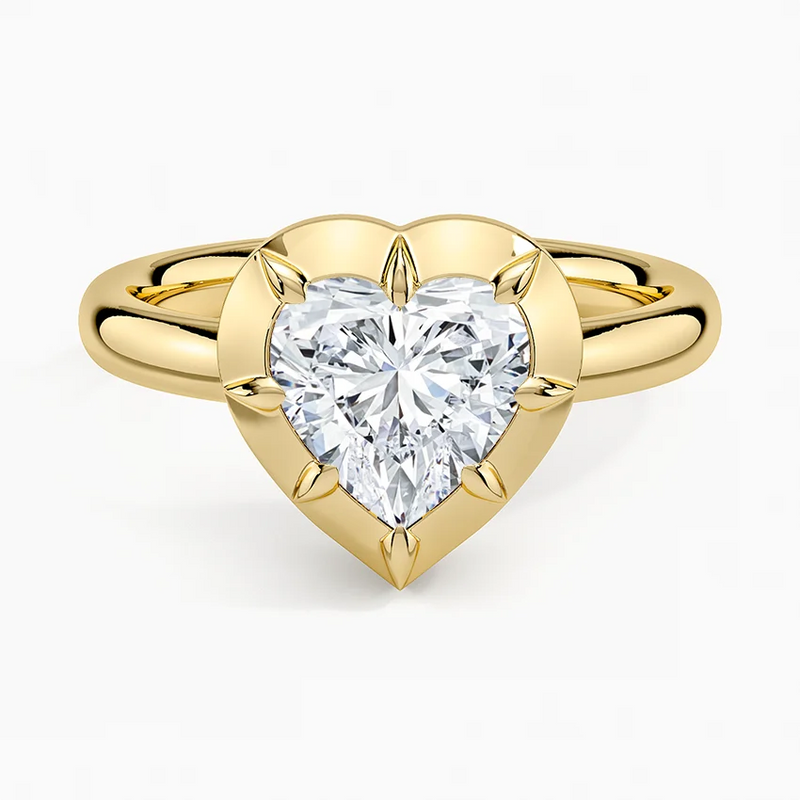 Ocean Heart lab-grown diamond ring, top view, 2 carat