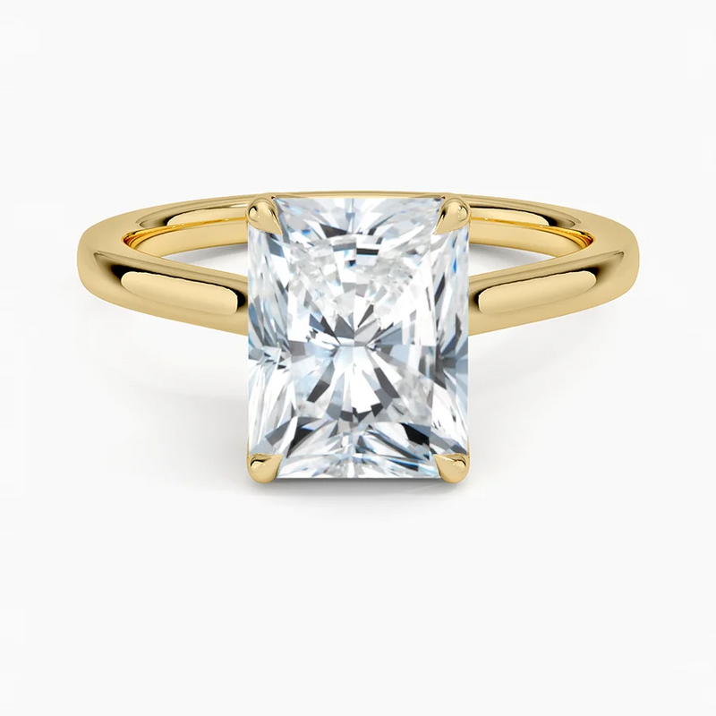 Starling Radiant lab-grown diamond ring, top view, 2 carat