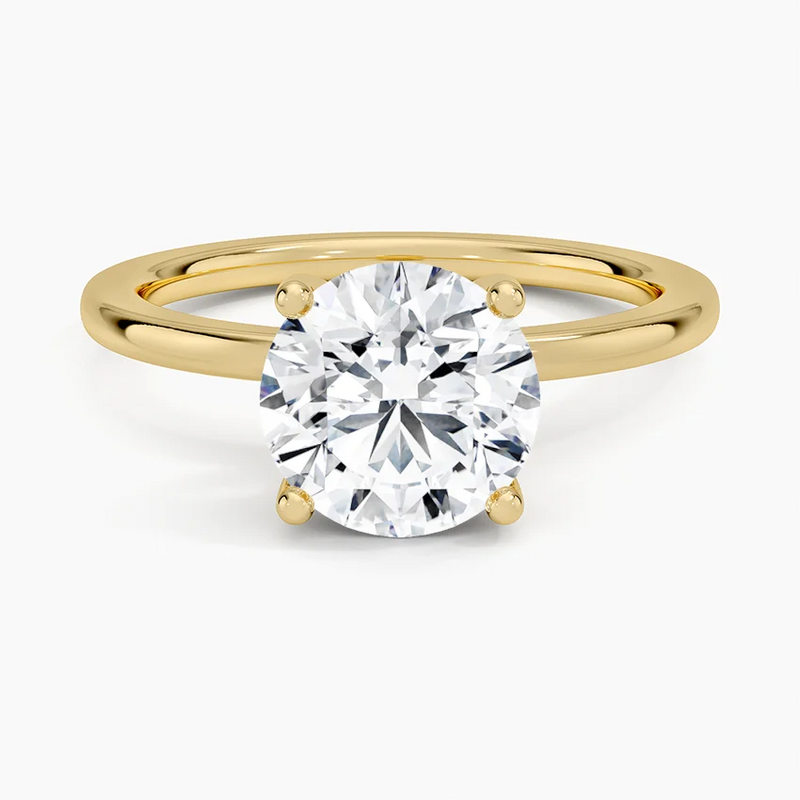Nadine Round lab-grown diamond ring, top view, 2 carat