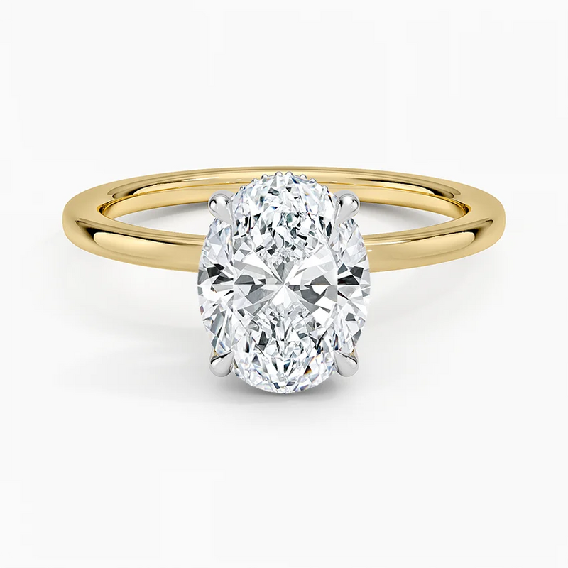 Bridget Oval lab-grown diamond ring, top view, 2 carat