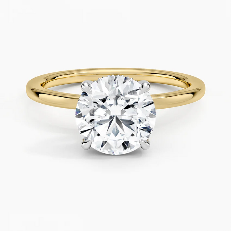 Delilah Round lab-grown diamond ring, top view, 2 carat