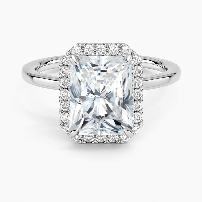 Joanna Radiant lab-grown diamond ring, top view, 2 carat