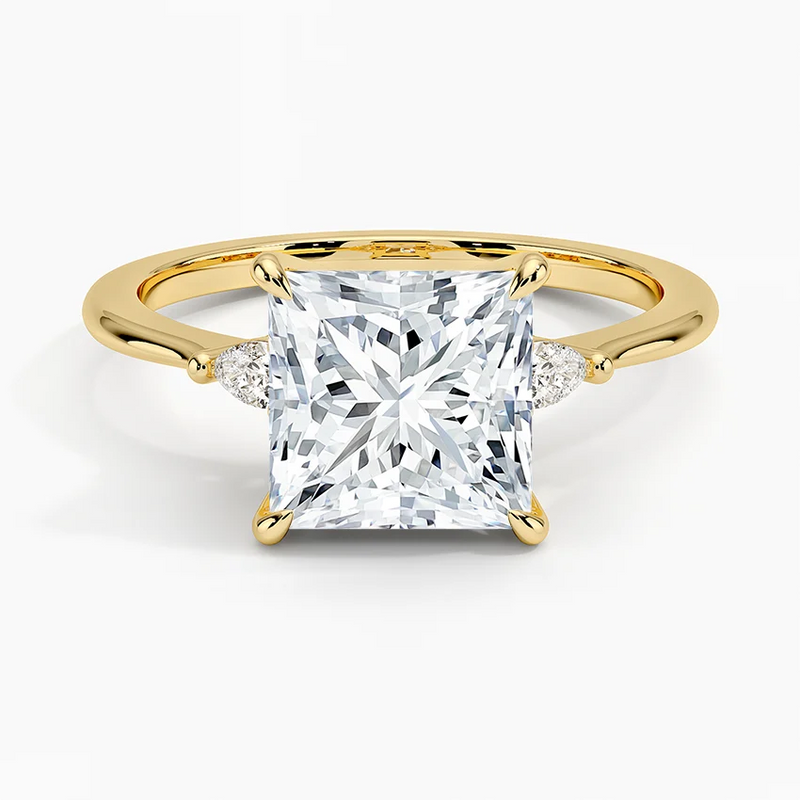 Phoebe Princess lab-grown diamond ring, top view, 2 carat