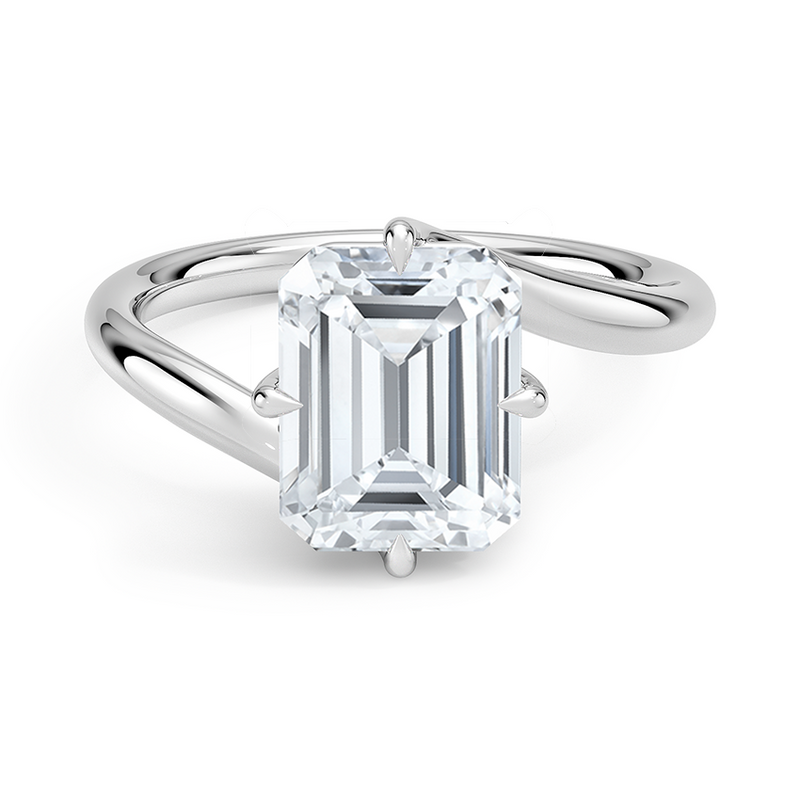Dorado Emerald lab-grown diamond ring, top view, 2 carat
