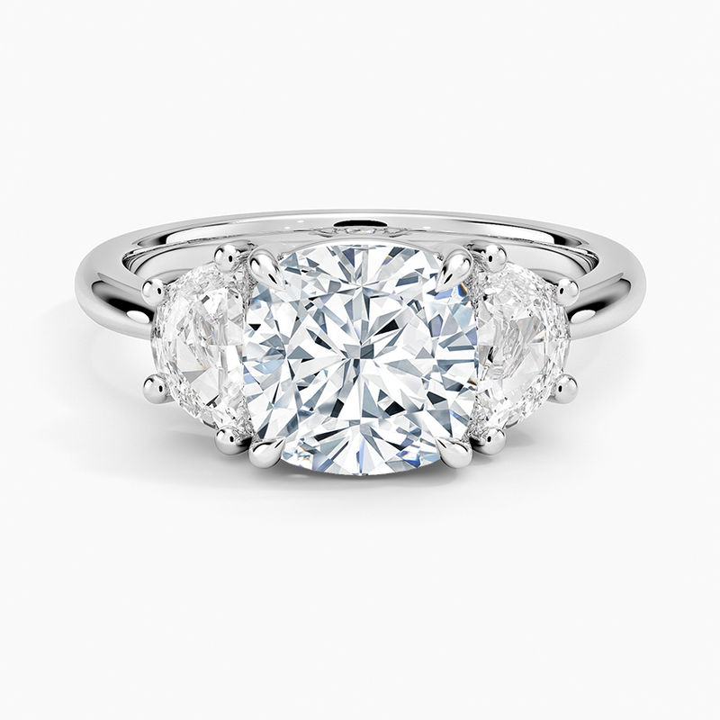 Palm Beach Cushion lab-grown diamond ring, top view, 2 carat