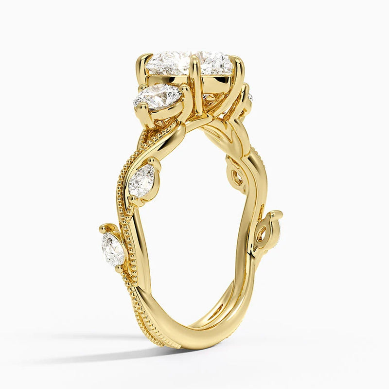 Hyacinth, side view in 14k Yellow Gold