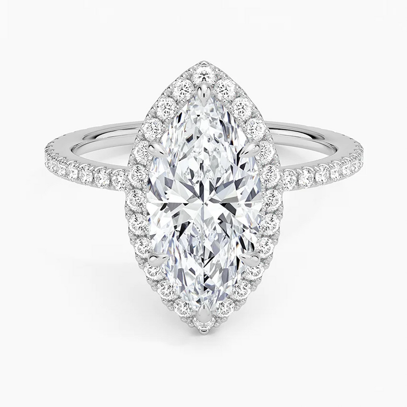 Tatiana Marquise lab-grown diamond ring, top view, 2 carat