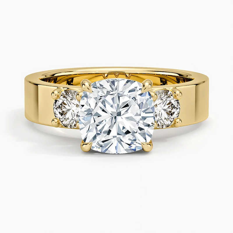 Blair Cushion lab-grown diamond ring, top view, 2 carat