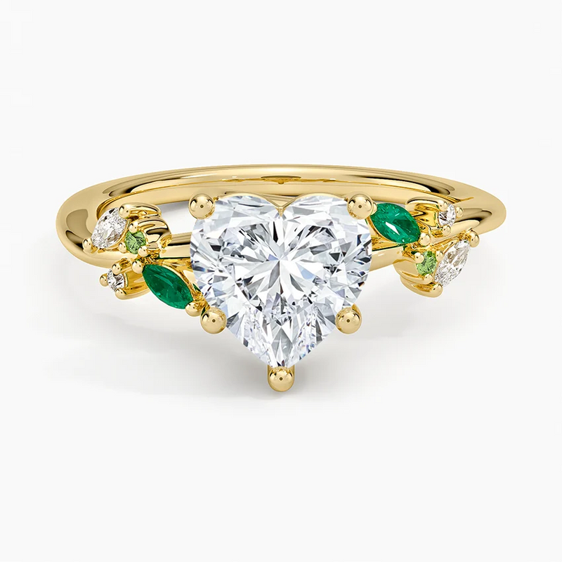 Ruth Heart lab-grown diamond ring, top view, 2 carat