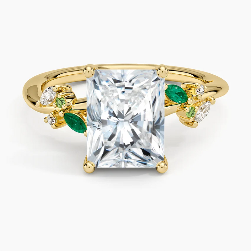 Verity Radiant lab-grown diamond ring, top view, 2 carat