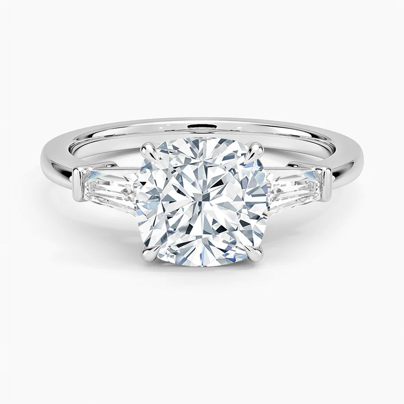 Zara Cushion lab-grown diamond ring, top view, 2 carat