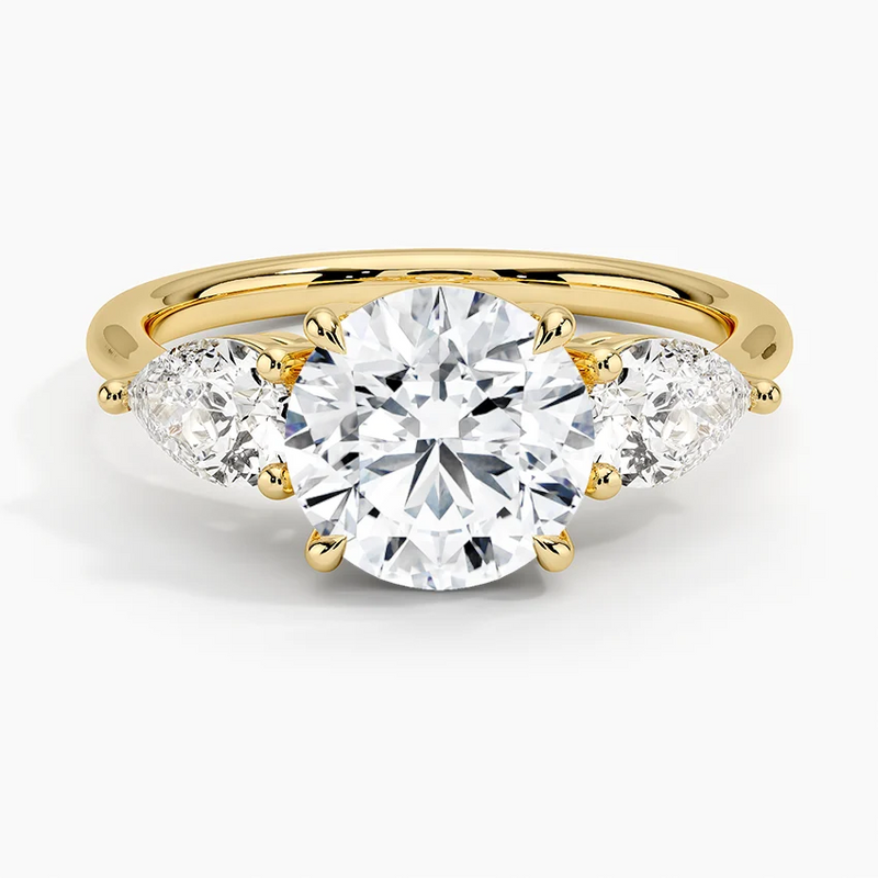 Kenna Round lab-grown diamond ring, top view, 2 carat