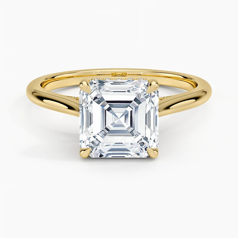 Lana Asscher lab-grown diamond ring, top view, 2 carat