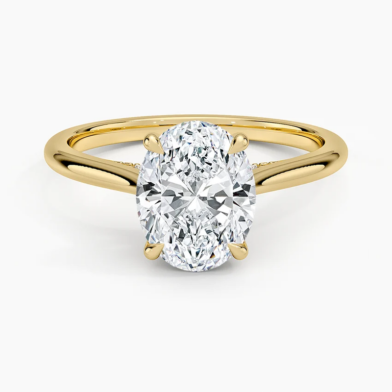 Portia Oval lab-grown diamond ring, top view, 2 carat