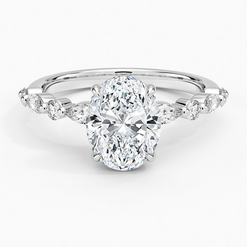 Fiji Diamond Ring - White Gold - 2 ct - Top