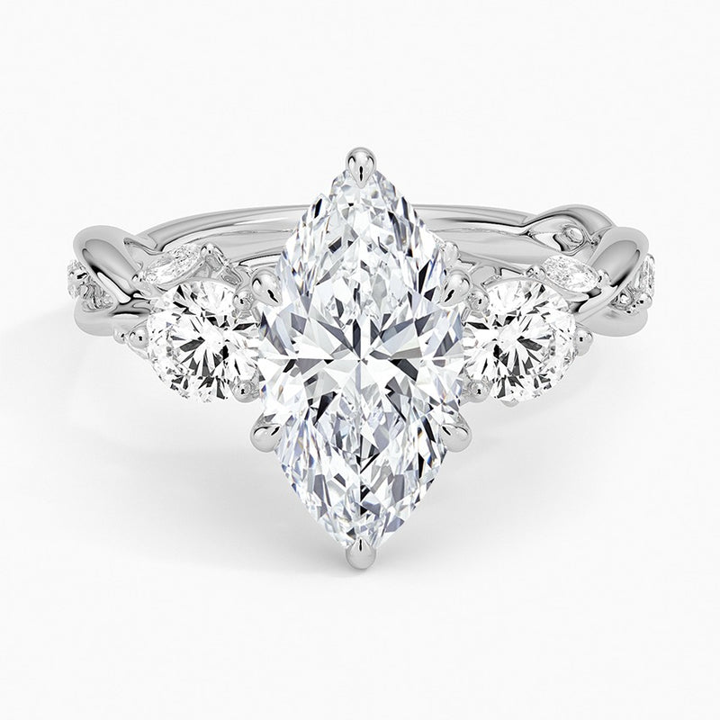 Amalfi Diamond Ring - White Gold - 2 ct - Top