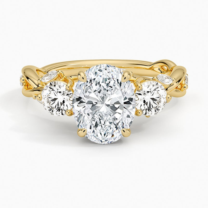 Santorini Diamond Ring - Yellow Gold - 2 ct - Top