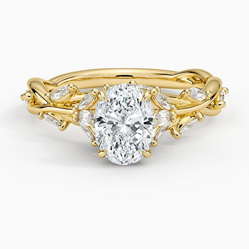 Capri Lab-Grown Diamond Ring - Yellow Gold - 1 ct - Top