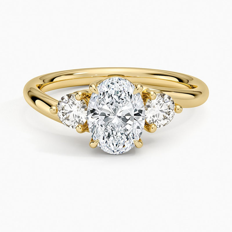 Kauai Lab-Grown Diamond Ring - Yellow Gold - 1 ct - Top
