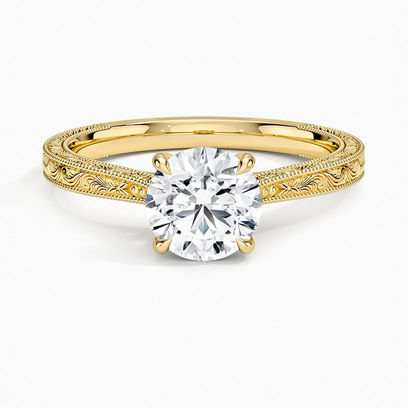 Okinawa Lab-Grown Diamond Ring - Yellow Gold - 1 ct - Top