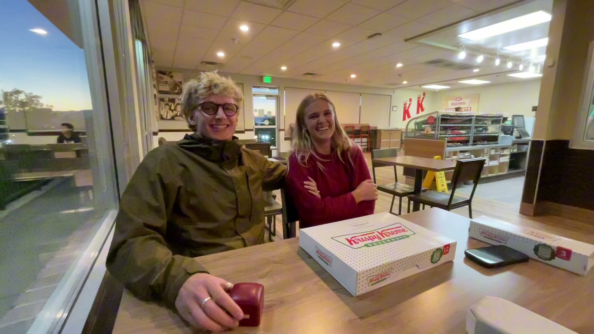 Hunt 001 winner Wilson with his girlfriend Meg during Beylora's winner interview