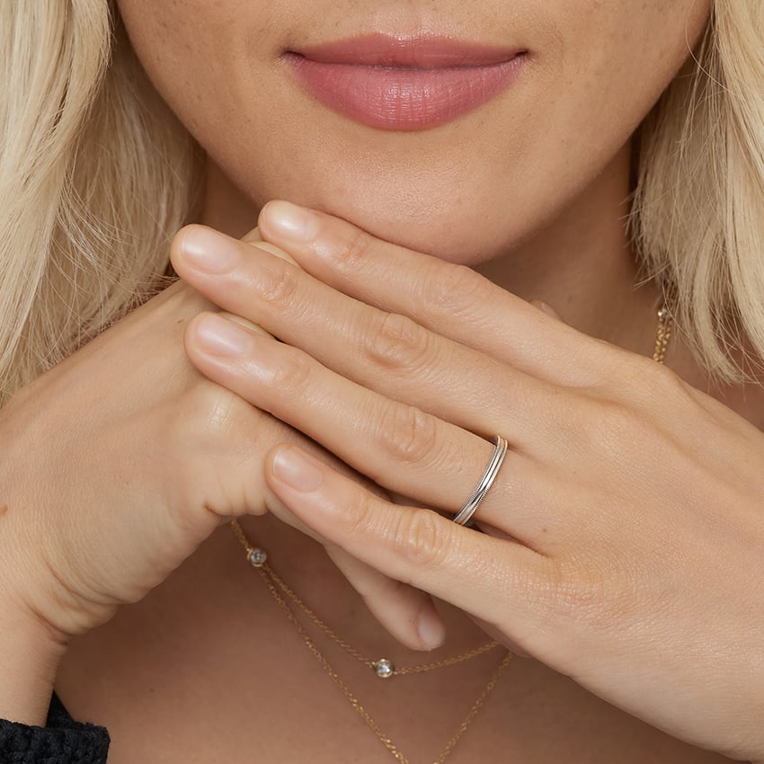 Milgrain Edge - White Gold - Lifestyle