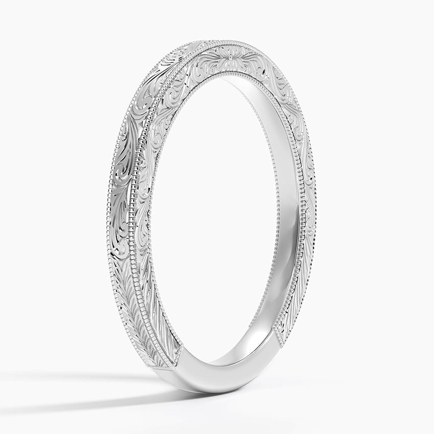 Hand-Engraved Scroll - White Gold - Side 1