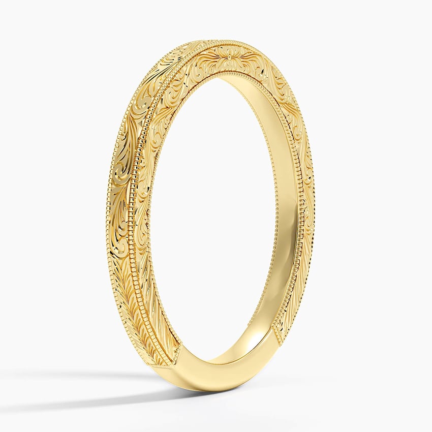 Hand-Engraved Scroll - Yellow Gold - Side 1