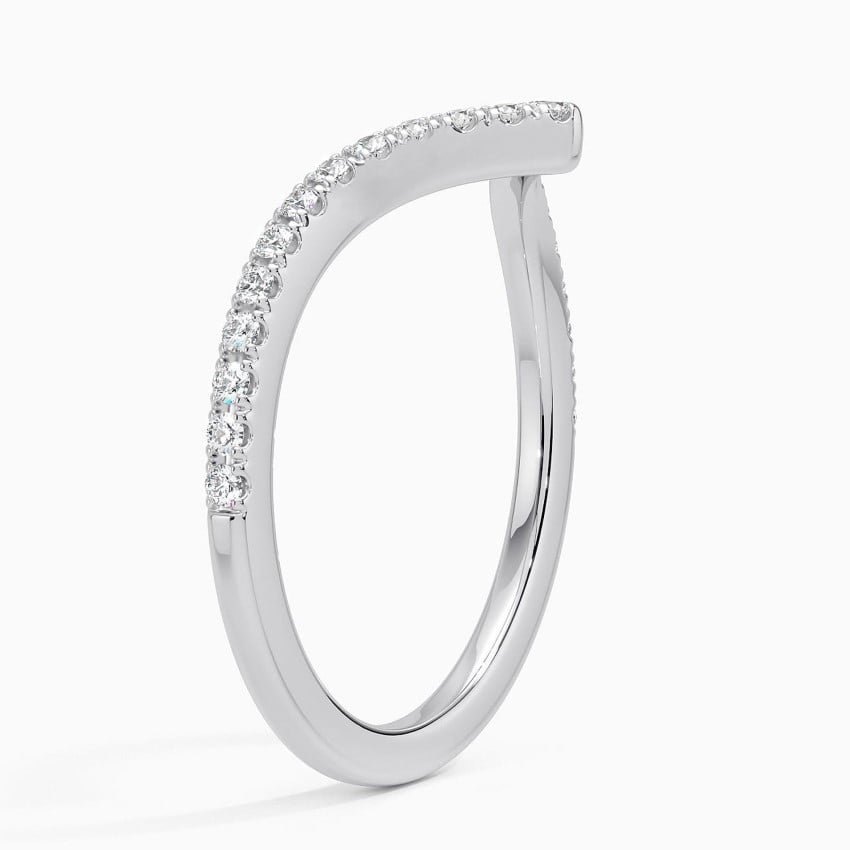 Fine Pavé Chevron - White Gold - Side 1