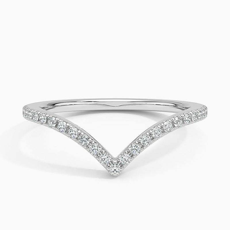 Fine Pavé Chevron - White Gold - Top
