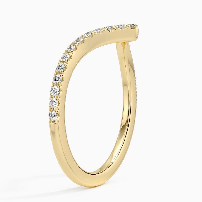 Fine Pavé Chevron - Yellow Gold - Side 1