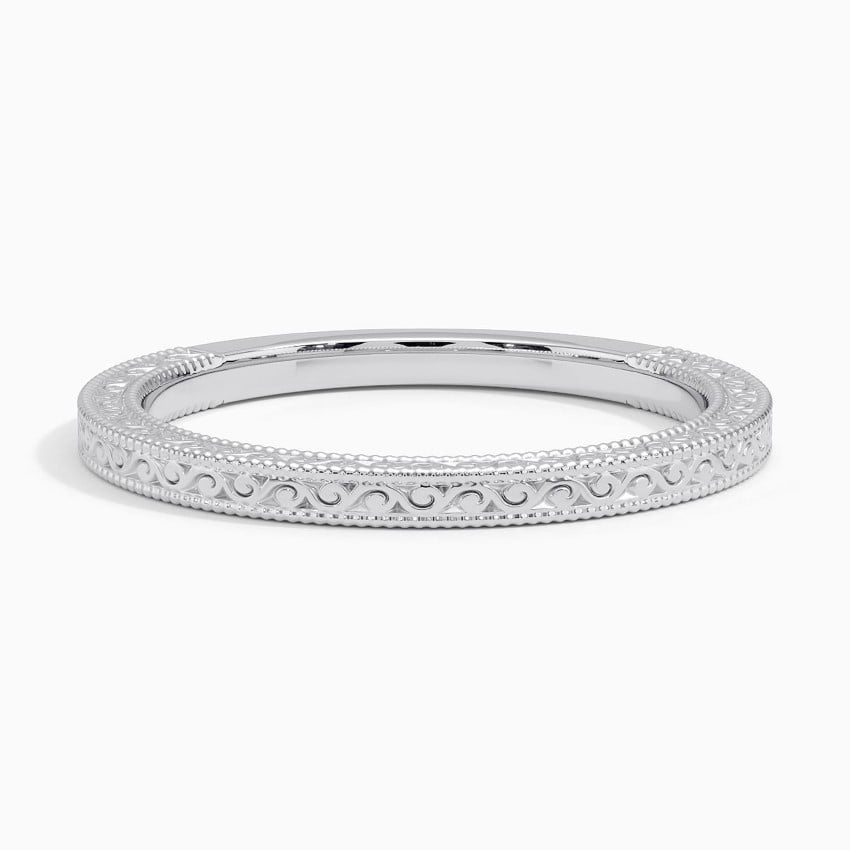 Engraved Detail - White Gold - Top